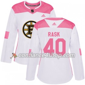 Adidas Maillot de Hockey Boston Bruins Tuukka Rask 40 2017-2018 Blanc Rose Fashion Authentic - Femme